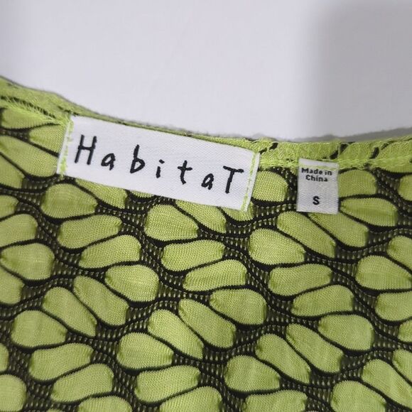 Habitat Top Womens Small Green Textured Knit Fit and Flare Tunic Art - Picture 5 of 9